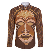African Women Family Matching Long Sleeve Bodycon Dress and Hawaiian Shirt Tribal Ethnic Mask - Wonder Print Shop