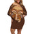 African Women Family Matching Off Shoulder Short Dress and Hawaiian Shirt Tribal Ethnic Mask - Wonder Print Shop