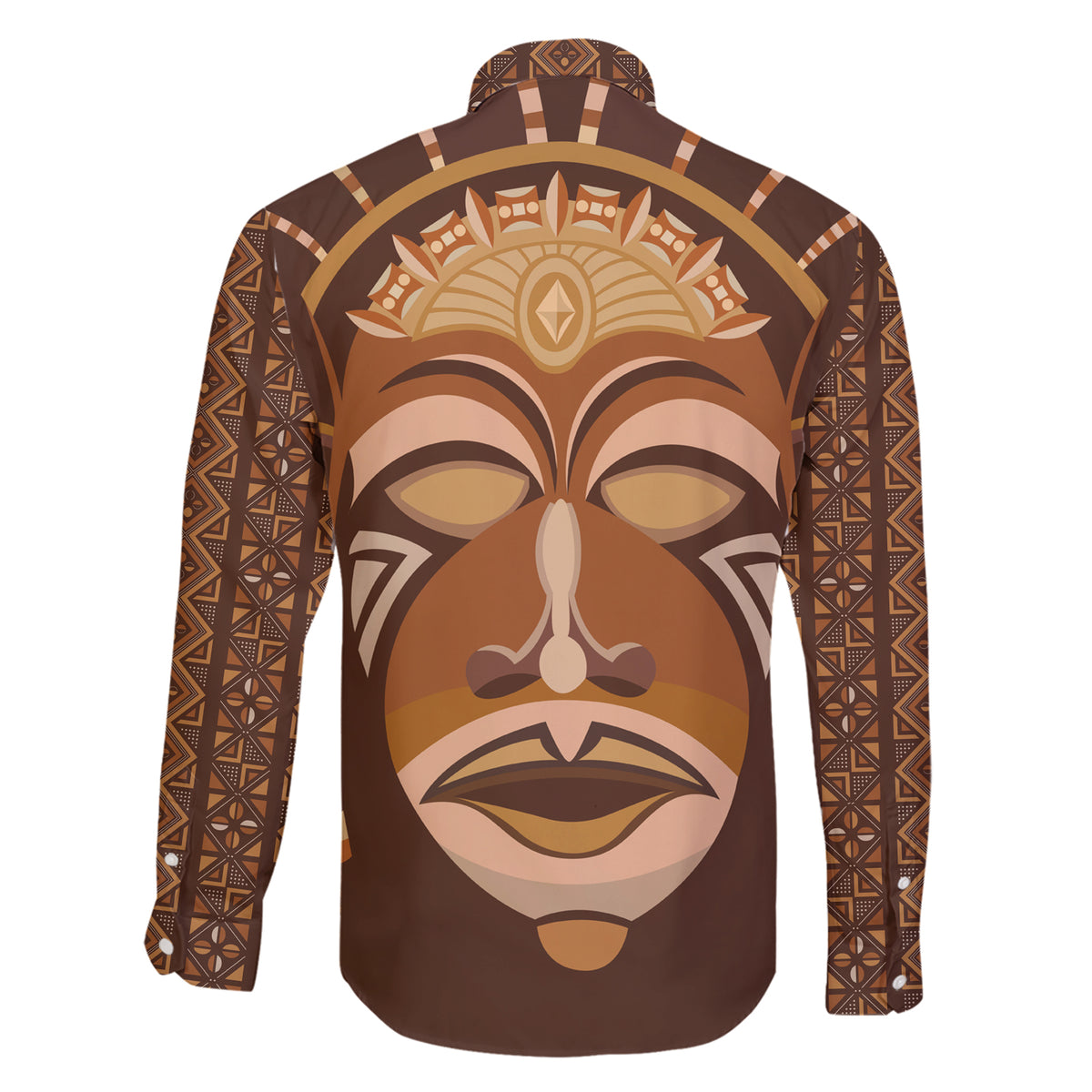 African Women Family Matching Short Sleeve Bodycon Dress and Hawaiian Shirt Tribal Ethnic Mask - Wonder Print Shop