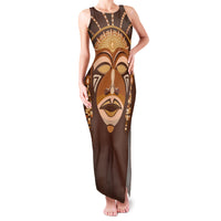African Women Family Matching Tank Maxi Dress and Hawaiian Shirt Tribal Ethnic Mask - Wonder Print Shop