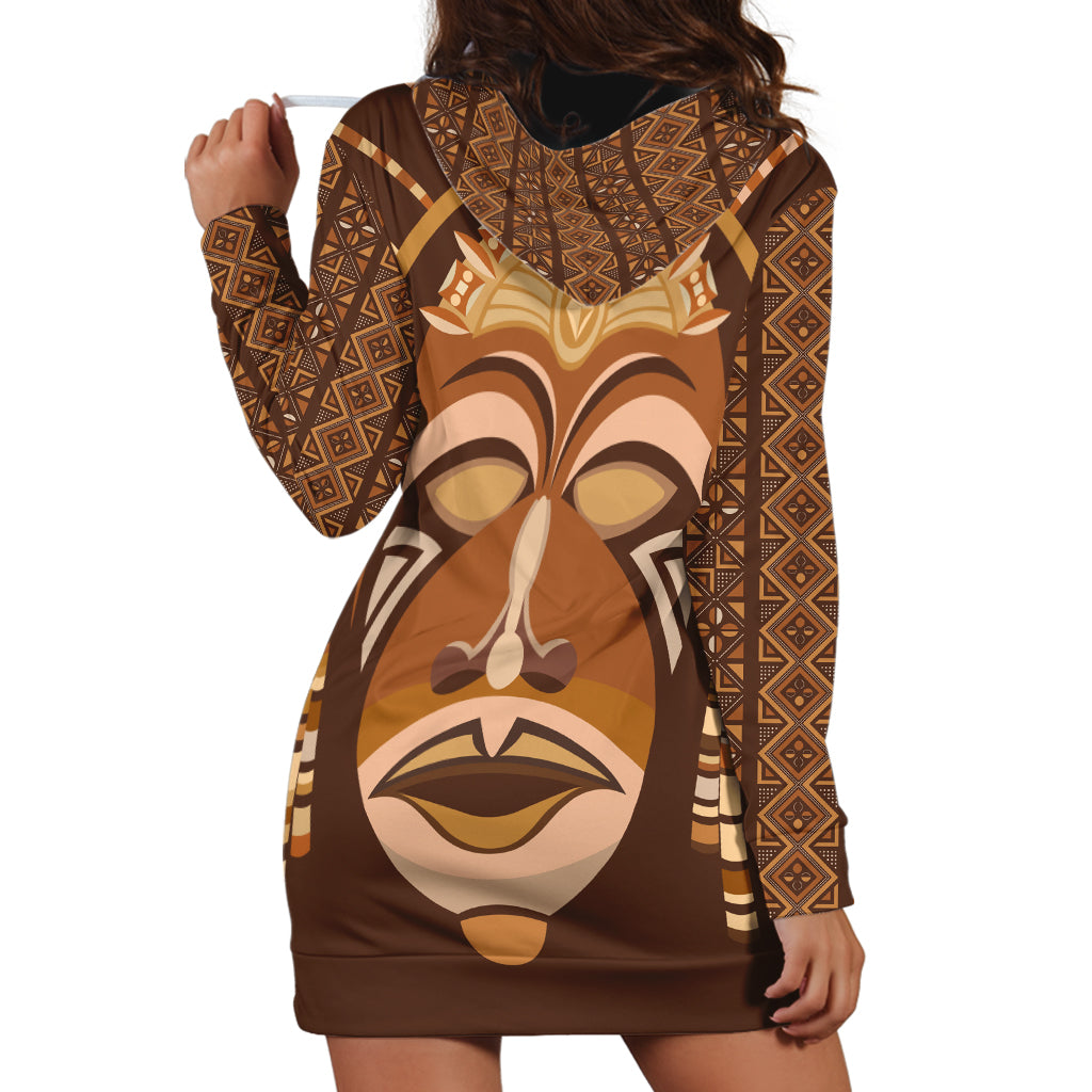 African Women Hoodie Dress Tribal Ethnic Mask - Wonder Print Shop