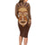 African Women Long Sleeve Bodycon Dress Tribal Ethnic Mask - Wonder Print Shop
