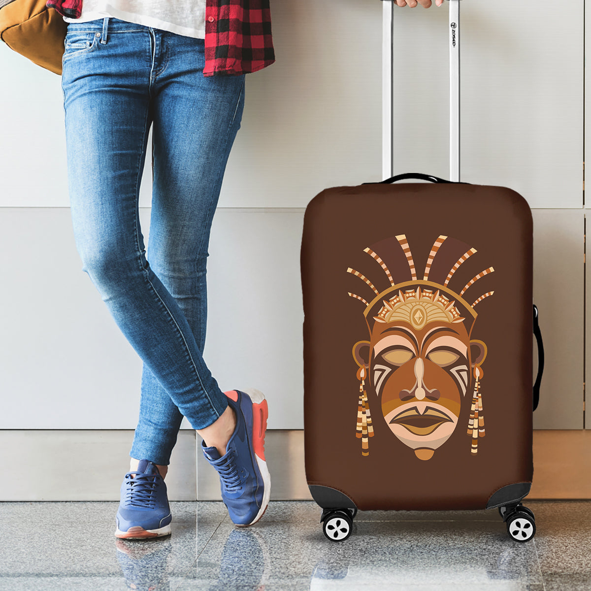 African Women Luggage Cover Tribal Ethnic Mask - Wonder Print Shop
