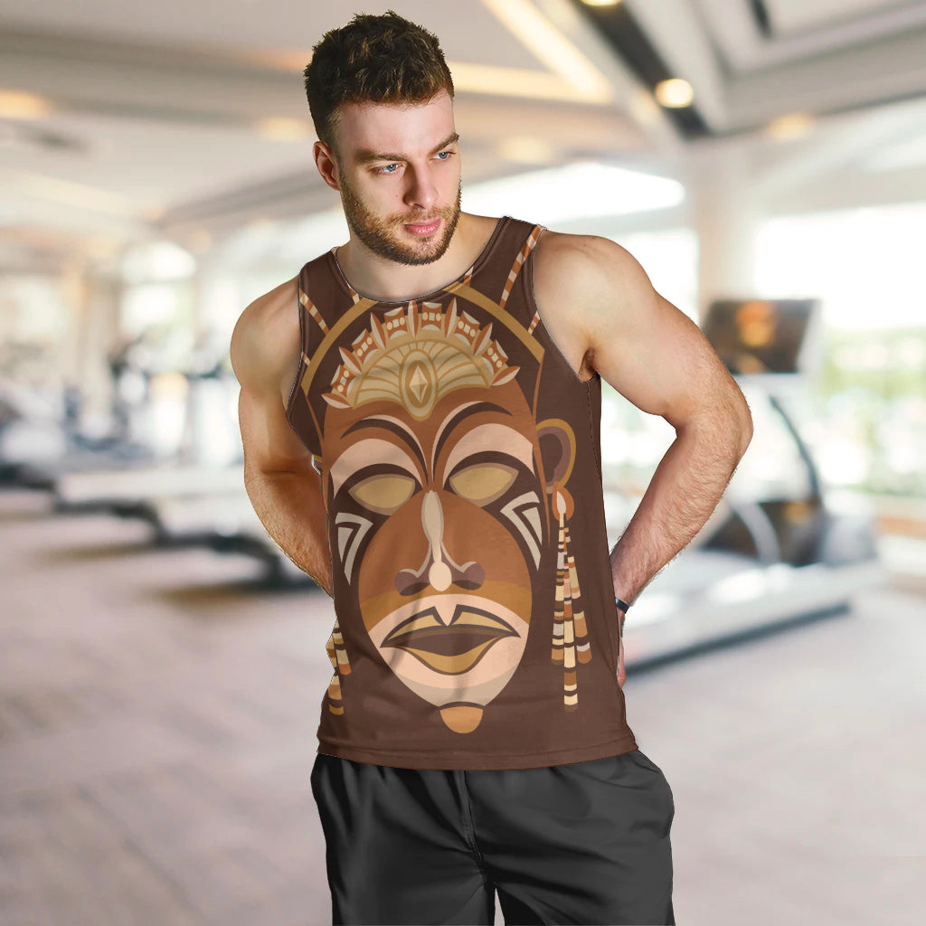 African Women Men Tank Top Tribal Ethnic Mask - Wonder Print Shop