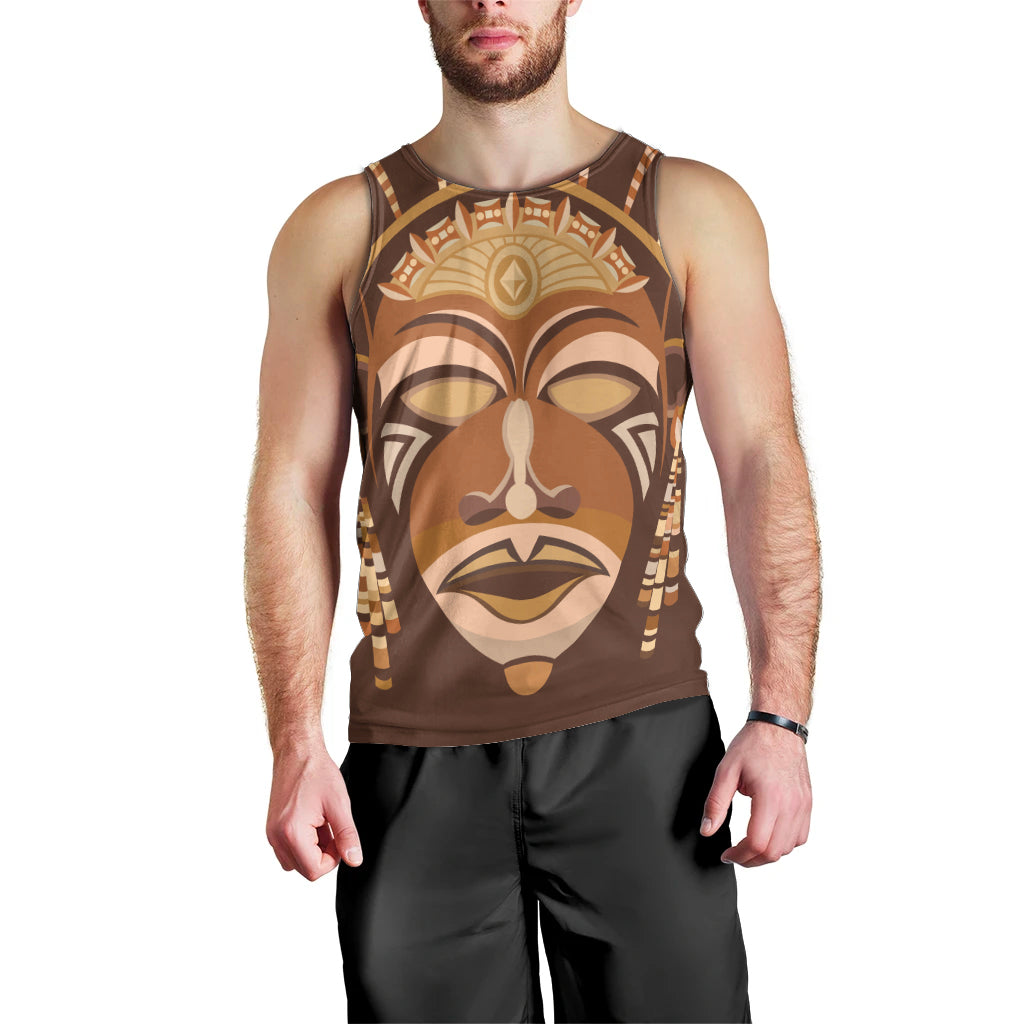 African Women Men Tank Top Tribal Ethnic Mask - Wonder Print Shop