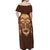 African Women Off Shoulder Maxi Dress Tribal Ethnic Mask - Wonder Print Shop