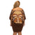 African Women Off Shoulder Short Dress Tribal Ethnic Mask - Wonder Print Shop