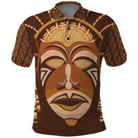 African Women Polo Shirt Tribal Ethnic Mask - Wonder Print Shop