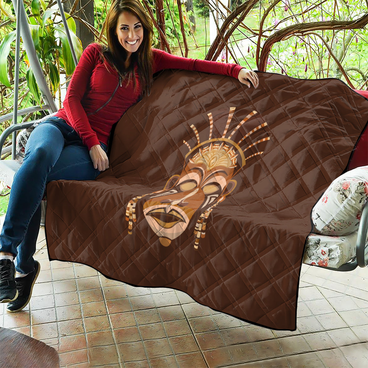 African Women Quilt Tribal Ethnic Mask - Wonder Print Shop