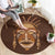 African Women Round Carpet Tribal Ethnic Mask