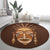 African Women Round Carpet Tribal Ethnic Mask