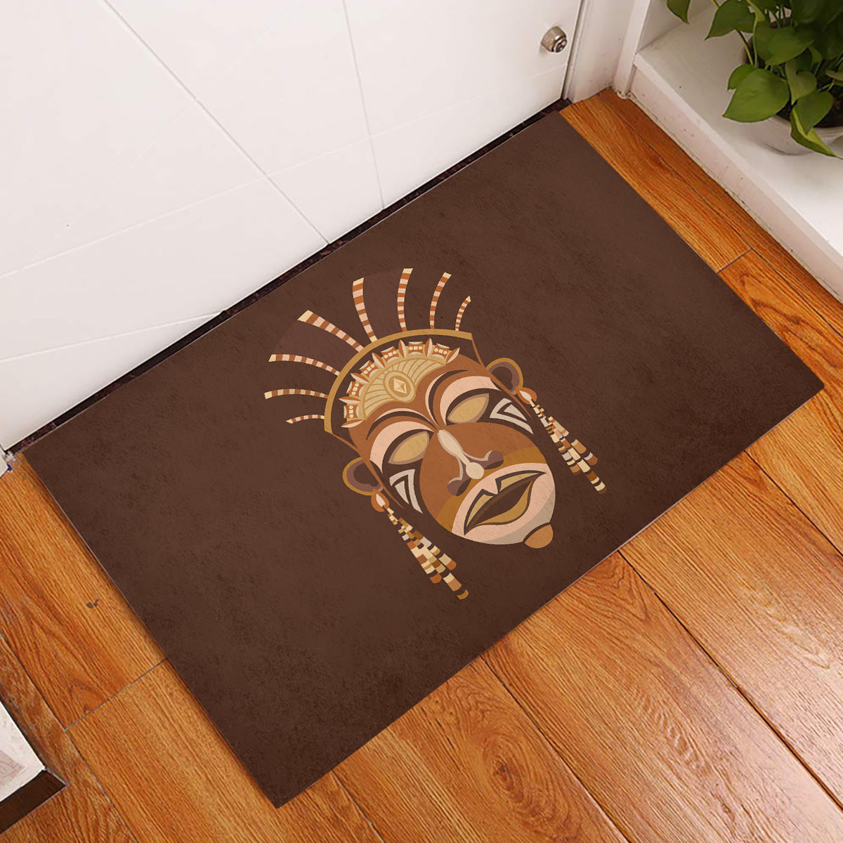 African Women Rubber Doormat Tribal Ethnic Mask - Wonder Print Shop