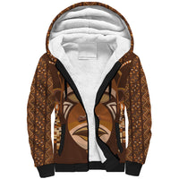 African Women Sherpa Hoodie Tribal Ethnic Mask - Wonder Print Shop