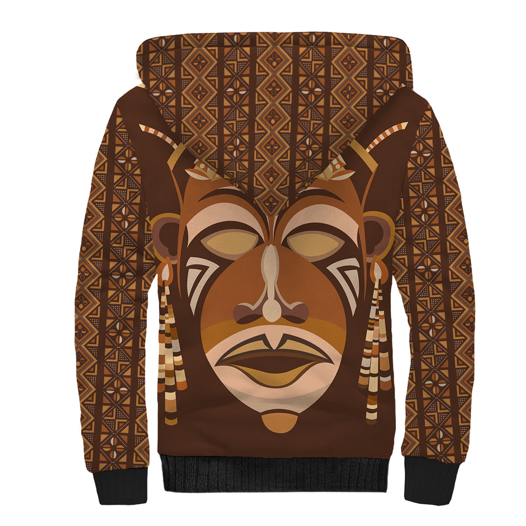 African Women Sherpa Hoodie Tribal Ethnic Mask - Wonder Print Shop