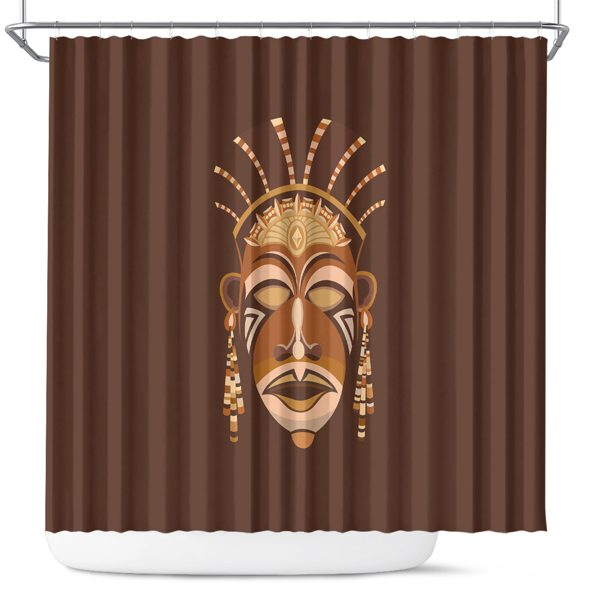 African Women Shower Curtain Tribal Ethnic Mask