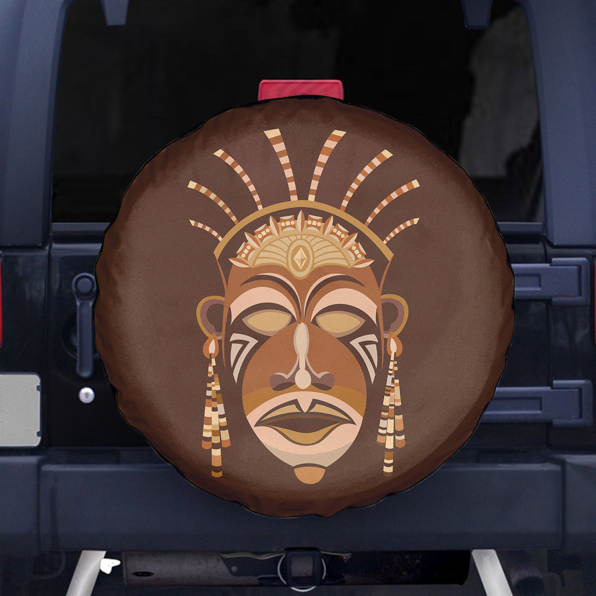 African Women Spare Tire Cover Tribal Ethnic Mask - Wonder Print Shop