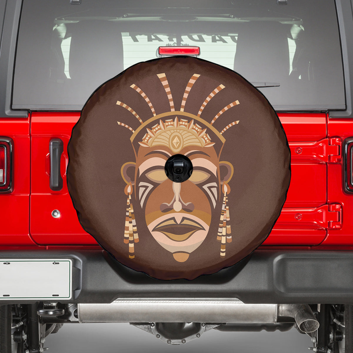 African Women Spare Tire Cover Tribal Ethnic Mask - Wonder Print Shop