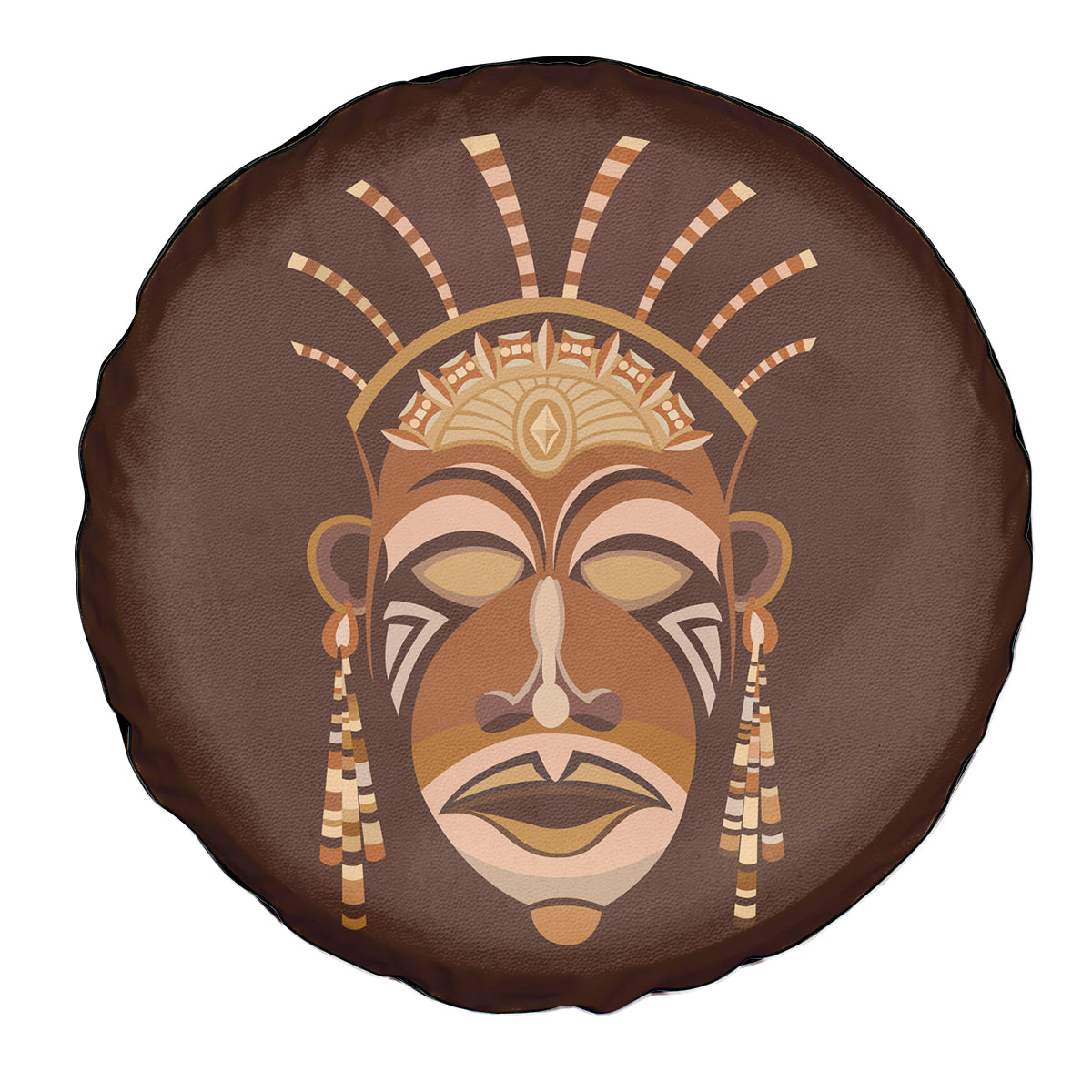 African Women Spare Tire Cover Tribal Ethnic Mask - Wonder Print Shop