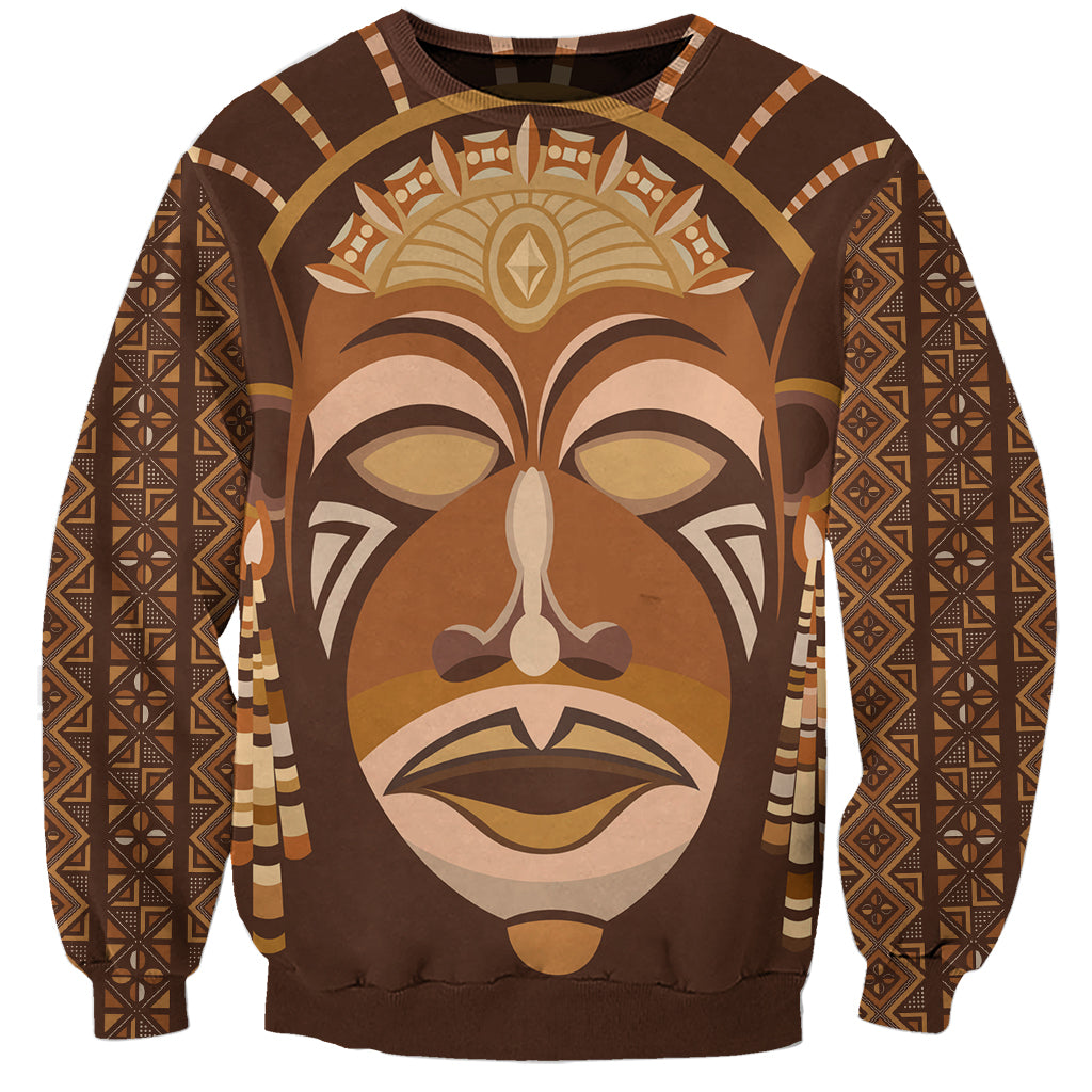 African Women Sweatshirt Tribal Ethnic Mask - Wonder Print Shop