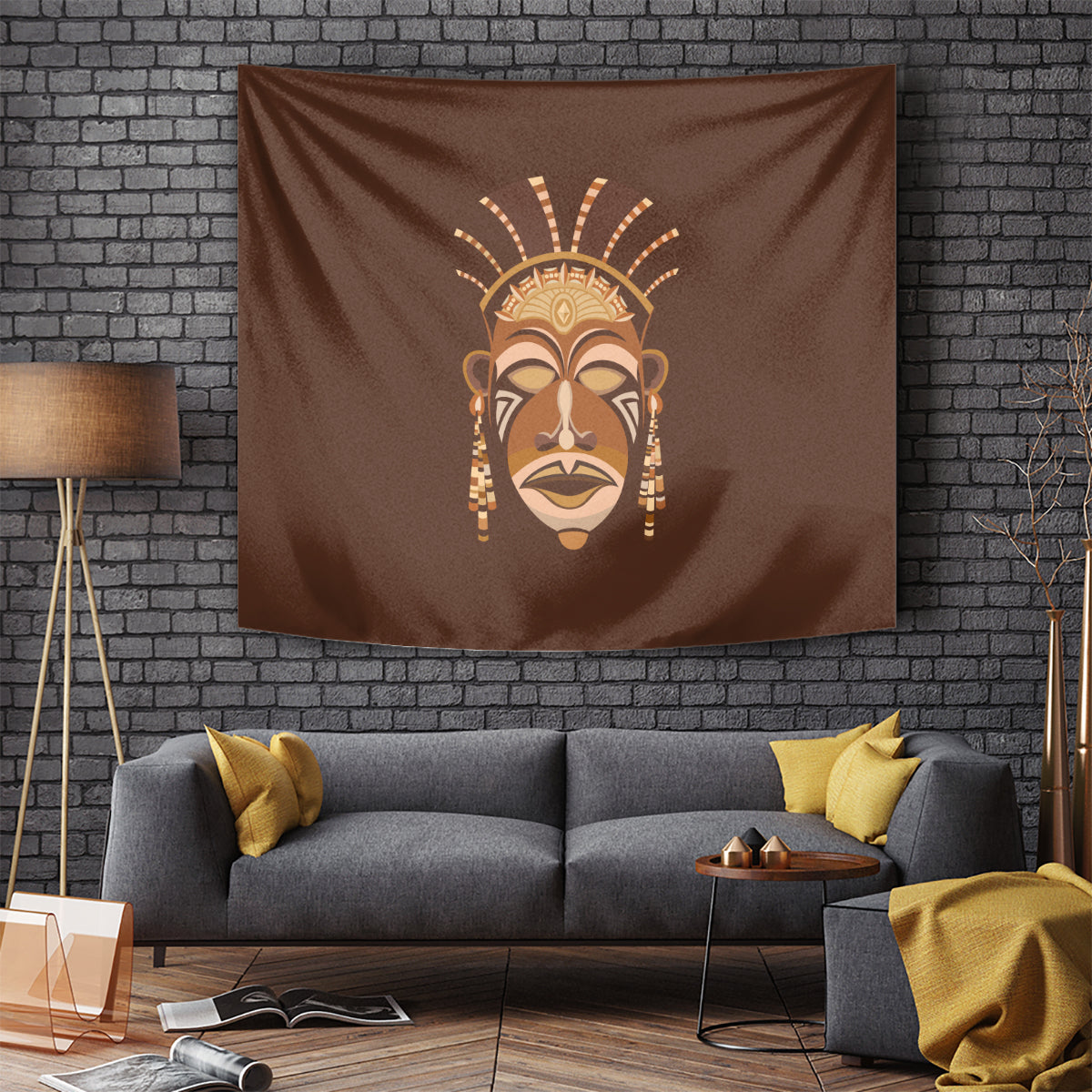 African Women Tapestry Tribal Ethnic Mask - Wonder Print Shop