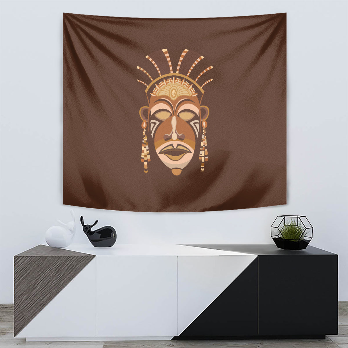 African Women Tapestry Tribal Ethnic Mask - Wonder Print Shop