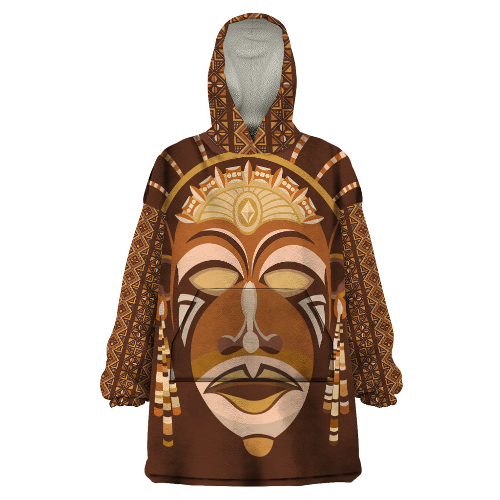 African Women Wearable Blanket Hoodie Tribal Ethnic Mask - Wonder Print Shop
