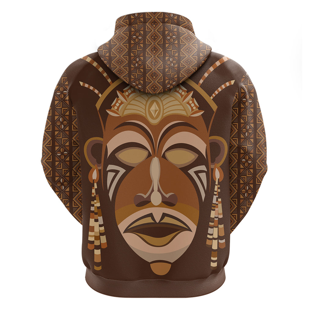 African Women Zip Hoodie Tribal Ethnic Mask - Wonder Print Shop