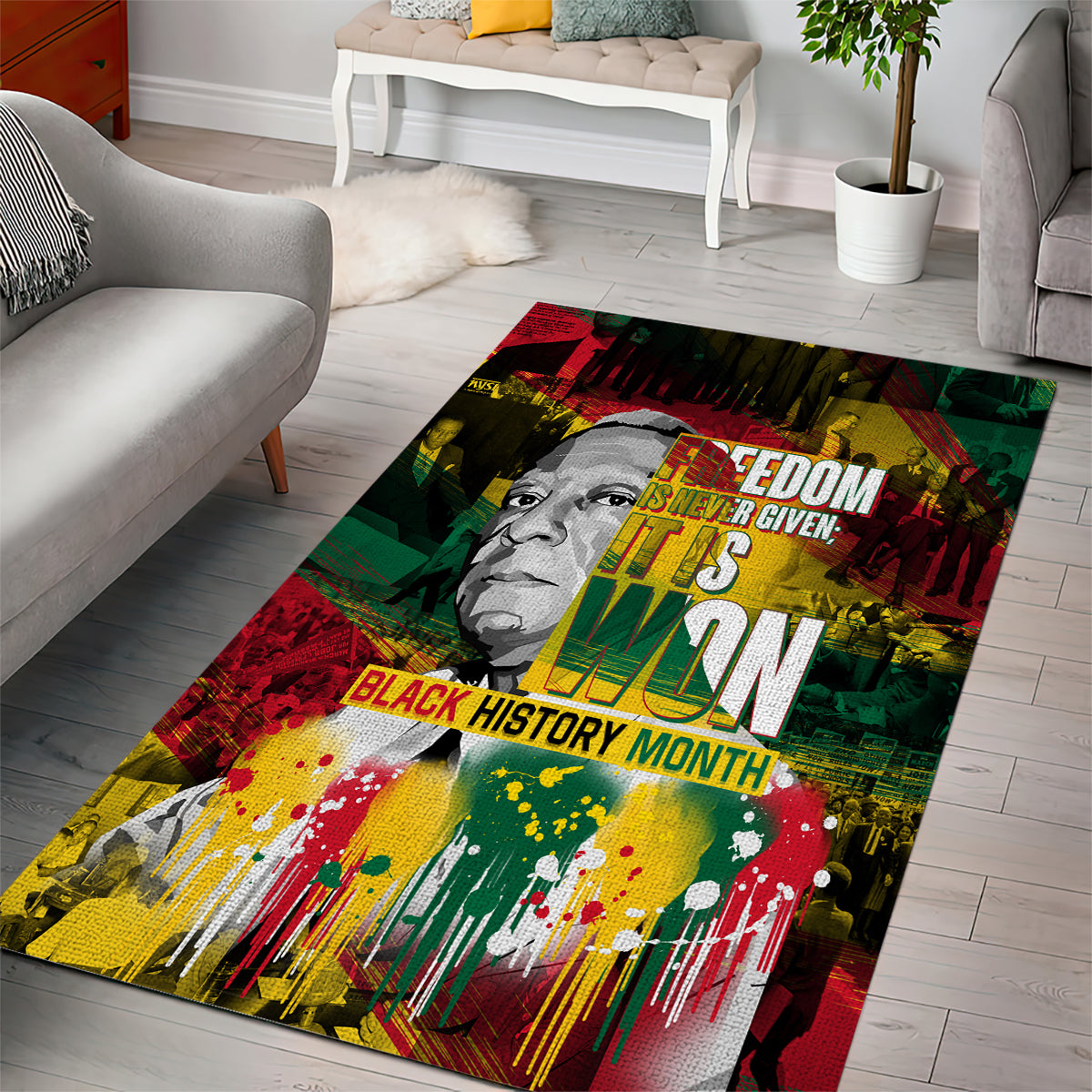 Freedom Is Never Given It Is Won Area Rug Asa Philip Randolph - Wonder Print Shop