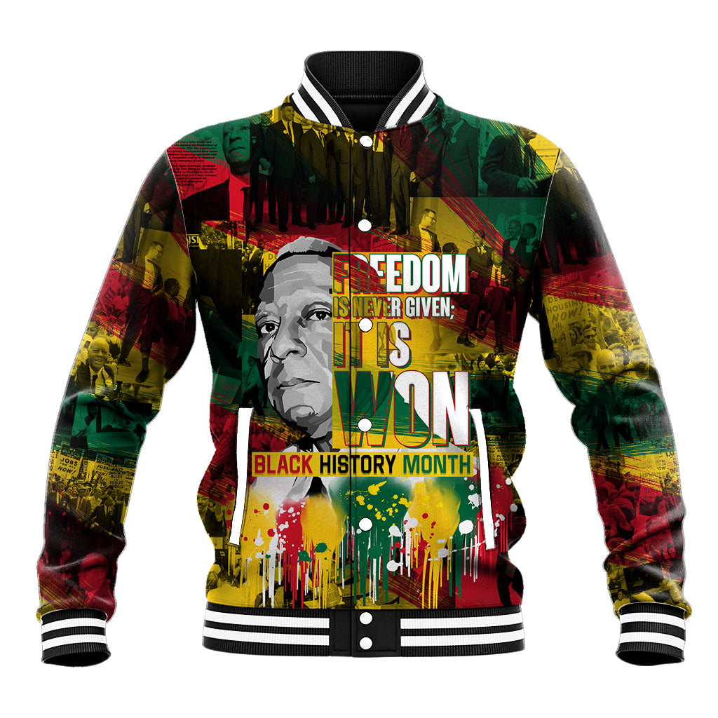 Freedom Is Never Given It Is Won Baseball Jacket Asa Philip Randolph - Wonder Print Shop