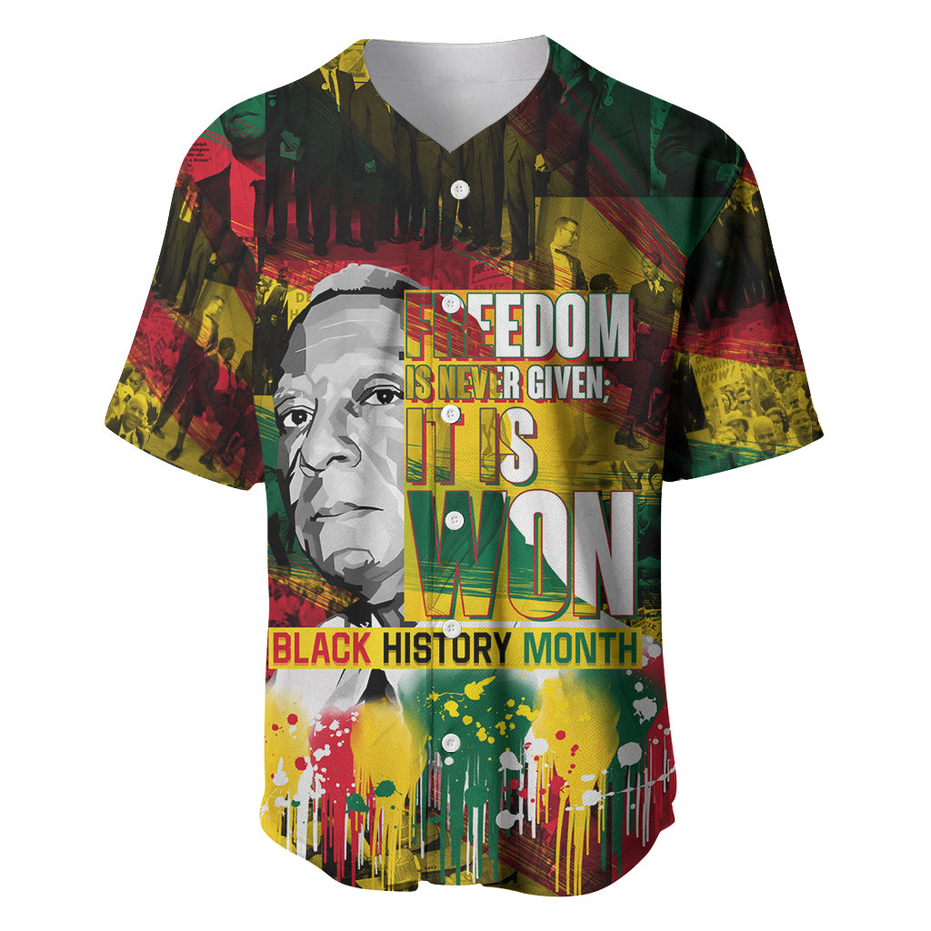 Freedom Is Never Given It Is Won Baseball Jersey Asa Philip Randolph - Wonder Print Shop