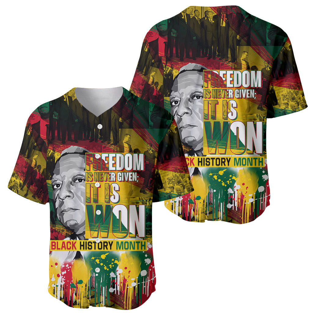 Freedom Is Never Given It Is Won Baseball Jersey Asa Philip Randolph - Wonder Print Shop
