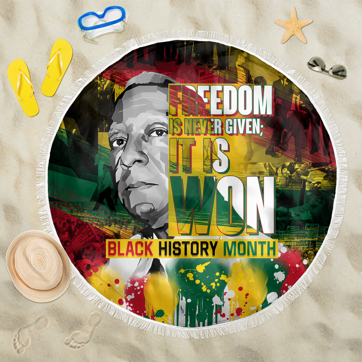 Freedom Is Never Given It Is Won Beach Blanket Asa Philip Randolph - Wonder Print Shop