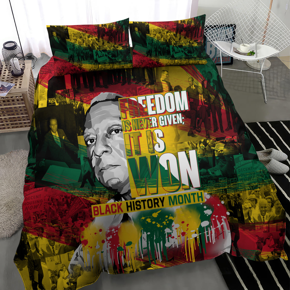 Freedom Is Never Given It Is Won Bedding Set Asa Philip Randolph - Wonder Print Shop