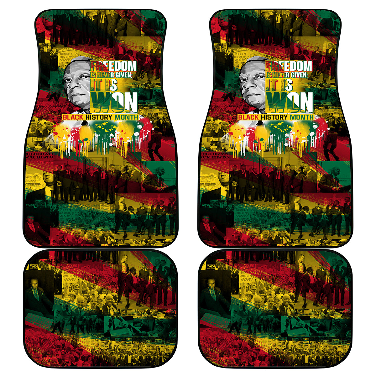 Freedom Is Never Given It Is Won Car Mats Asa Philip Randolph - Wonder Print Shop