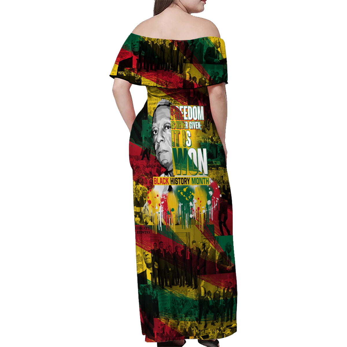 Freedom Is Never Given It Is Won Family Matching Off Shoulder Maxi Dress and Hawaiian Shirt Asa Philip Randolph - Wonder Print Shop