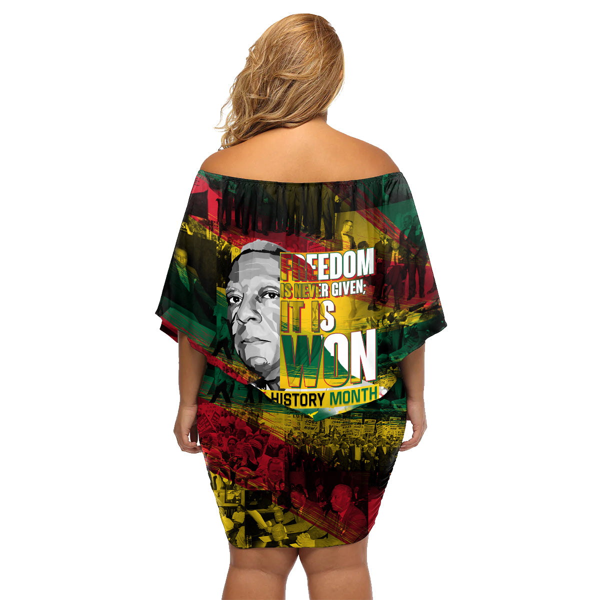 Freedom Is Never Given It Is Won Family Matching Off Shoulder Short Dress and Hawaiian Shirt Asa Philip Randolph - Wonder Print Shop
