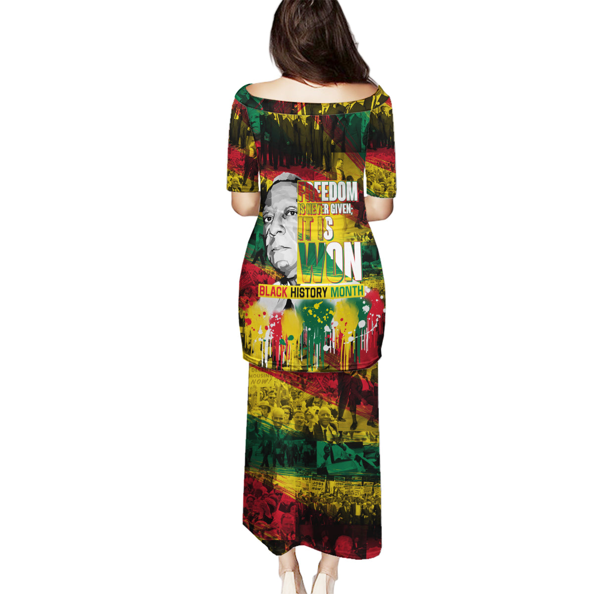 Freedom Is Never Given It Is Won Family Matching Puletasi and Hawaiian Shirt Asa Philip Randolph - Wonder Print Shop