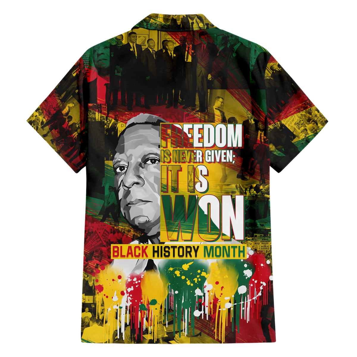 Freedom Is Never Given It Is Won Family Matching Short Sleeve Bodycon Dress and Hawaiian Shirt Asa Philip Randolph - Wonder Print Shop