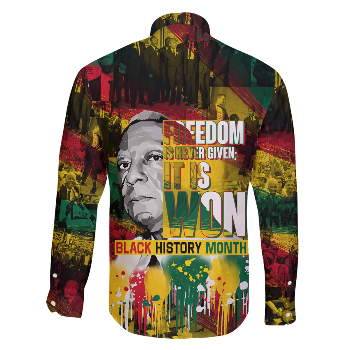 Freedom Is Never Given It Is Won Family Matching Short Sleeve Bodycon Dress and Hawaiian Shirt Asa Philip Randolph - Wonder Print Shop