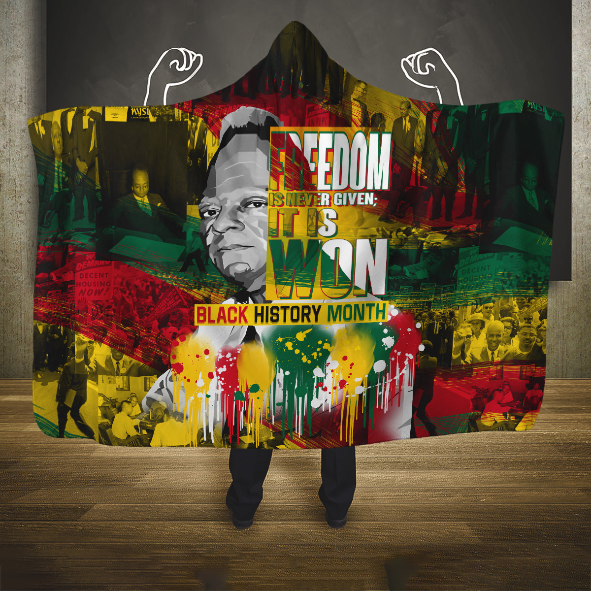 Freedom Is Never Given It Is Won Hooded Blanket Asa Philip Randolph