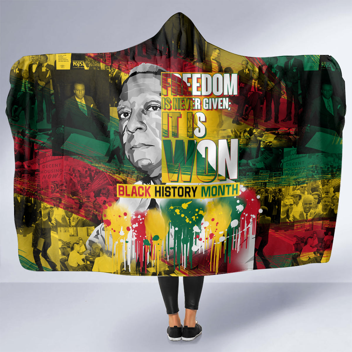 Freedom Is Never Given It Is Won Hooded Blanket Asa Philip Randolph