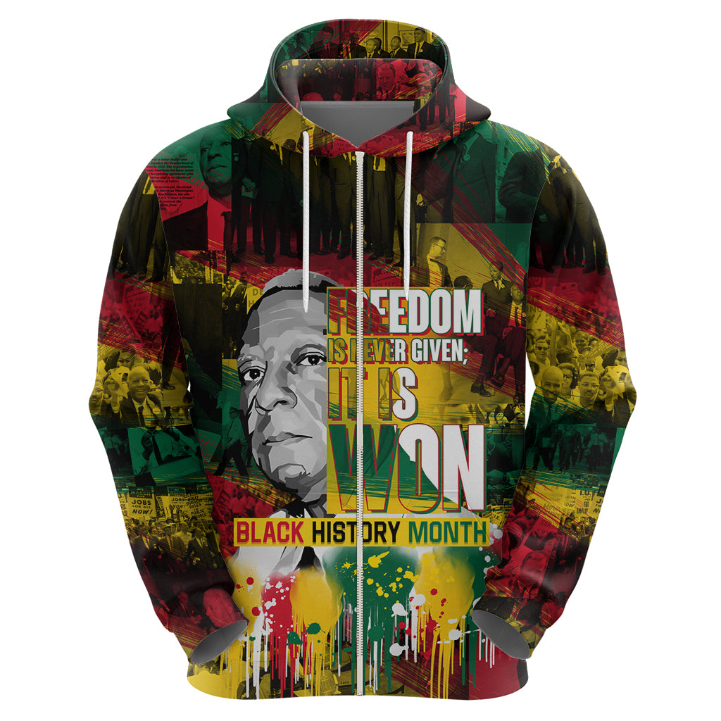Freedom Is Never Given It Is Won Hoodie Asa Philip Randolph - Wonder Print Shop