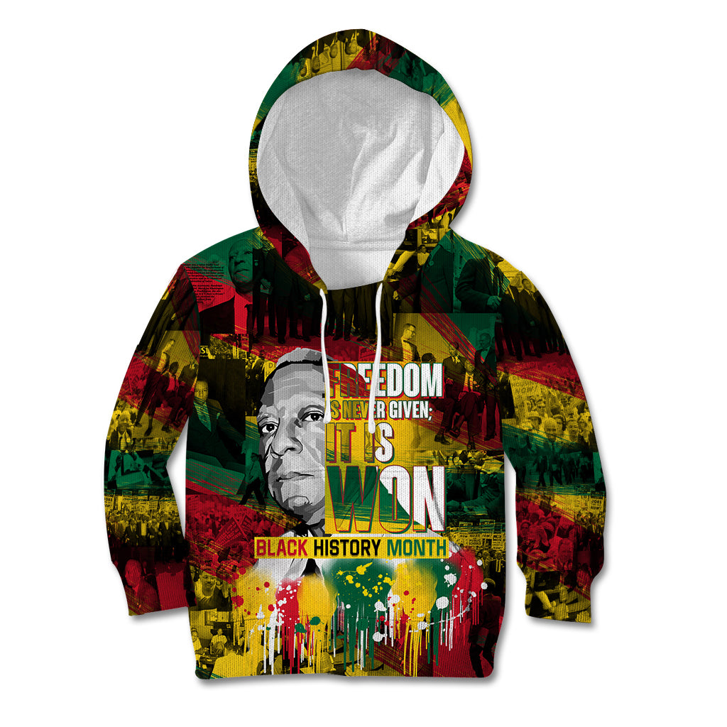 Freedom Is Never Given It Is Won Kid Hoodie Asa Philip Randolph - Wonder Print Shop