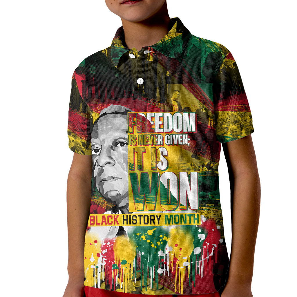 Freedom Is Never Given It Is Won Kid Polo Shirt Asa Philip Randolph - Wonder Print Shop
