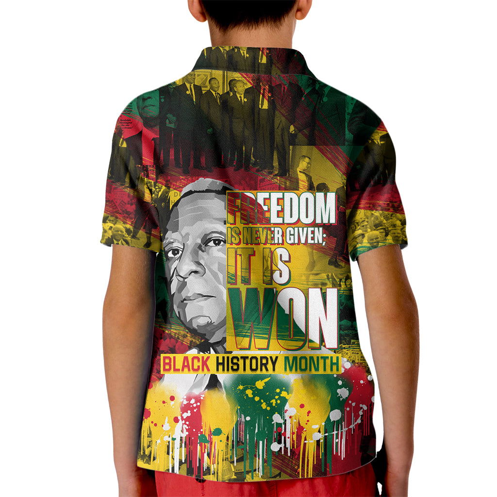 Freedom Is Never Given It Is Won Kid Polo Shirt Asa Philip Randolph - Wonder Print Shop