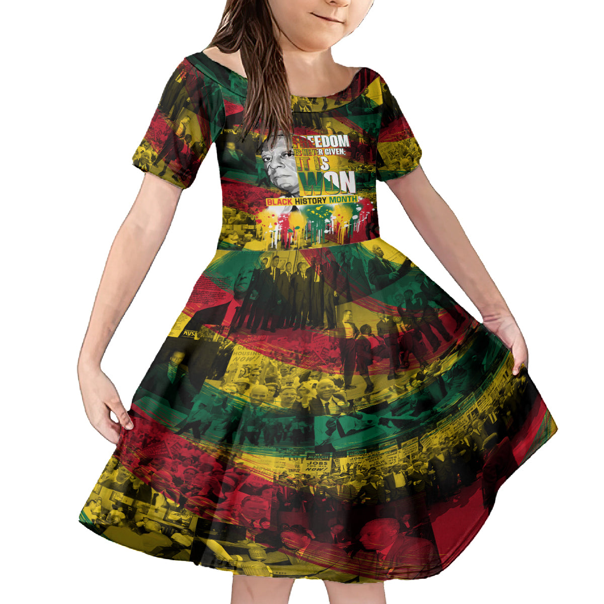 Freedom Is Never Given It Is Won Kid Short Sleeve Dress Asa Philip Randolph - Wonder Print Shop
