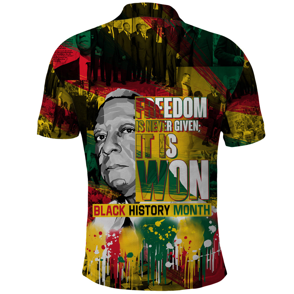 Freedom Is Never Given It Is Won Polo Shirt Asa Philip Randolph - Wonder Print Shop