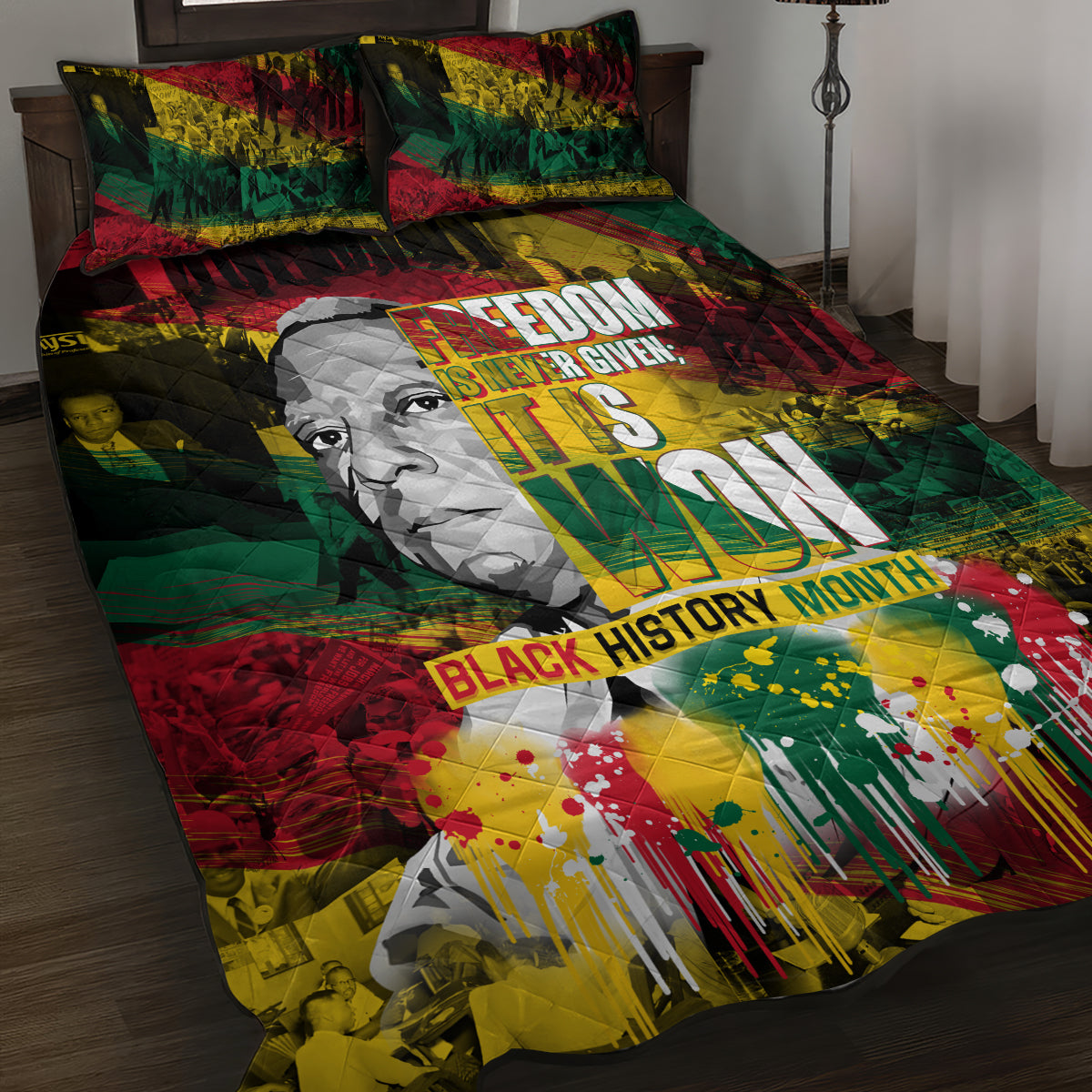Freedom Is Never Given It Is Won Quilt Bed Set Asa Philip Randolph - Wonder Print Shop