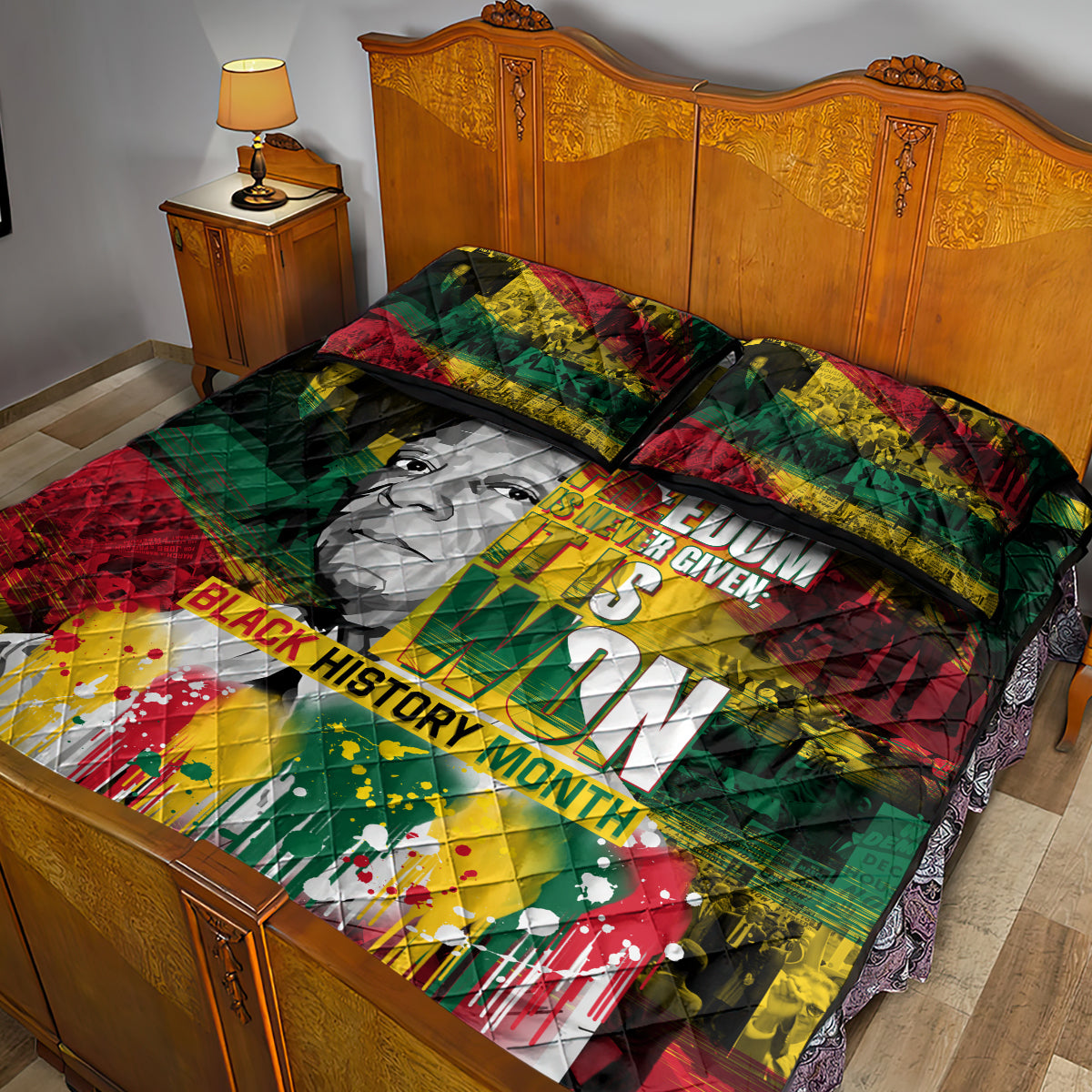 Freedom Is Never Given It Is Won Quilt Bed Set Asa Philip Randolph - Wonder Print Shop