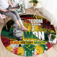 Freedom Is Never Given It Is Won Round Carpet Asa Philip Randolph